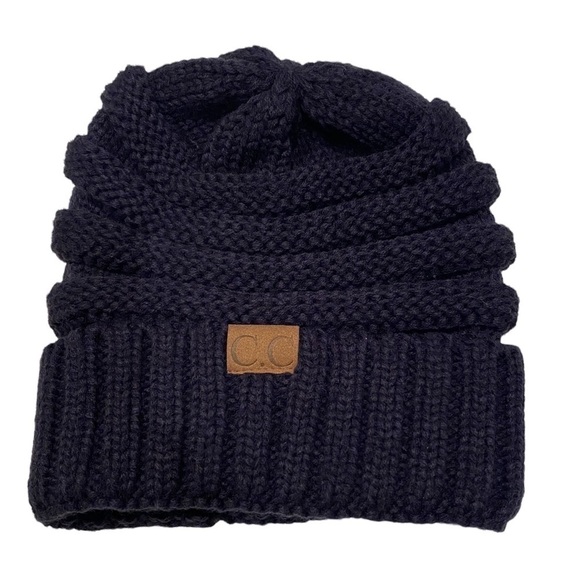 CC Beanie New Women's Knit Slouchy Thick Cap Hat Unisex Solid Color C.C Beanie - Picture 1 of 12